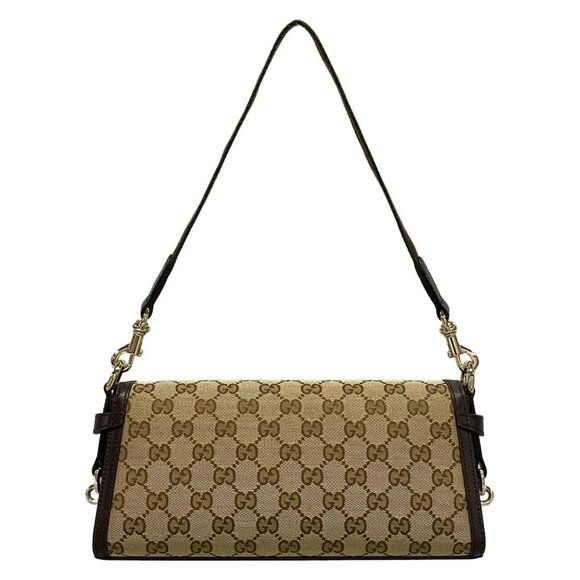Auth GUCCI GG pattern, Shelly (web) 786027 Dark Brown Beige Multi Jacquard - Picture 2 of 16